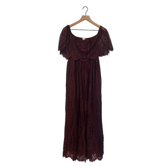 Baltic Born Caroline Lace Maxi Dress - Mulberry - Picture 3 of 6